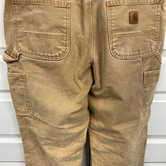 Vintage Carhartt Pants Men 34x32 Tan Canvas B11 BRN Loose Fit Original Carpenter - Picture 3 of 8